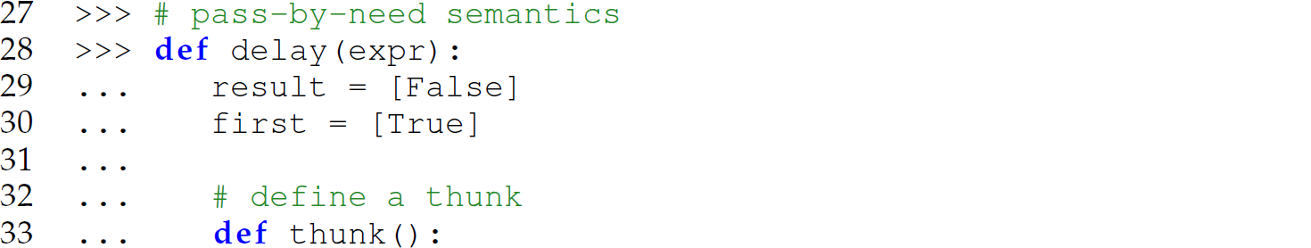 A set of seven code lines for looking up and returning the value for all subsequent evaluations.