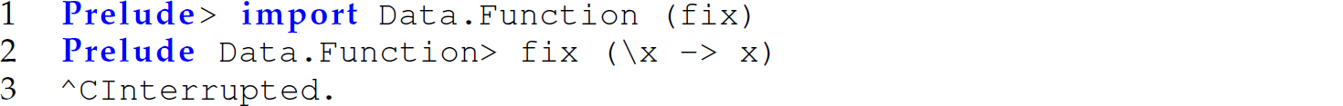 A set of three lines of code in Haskell.