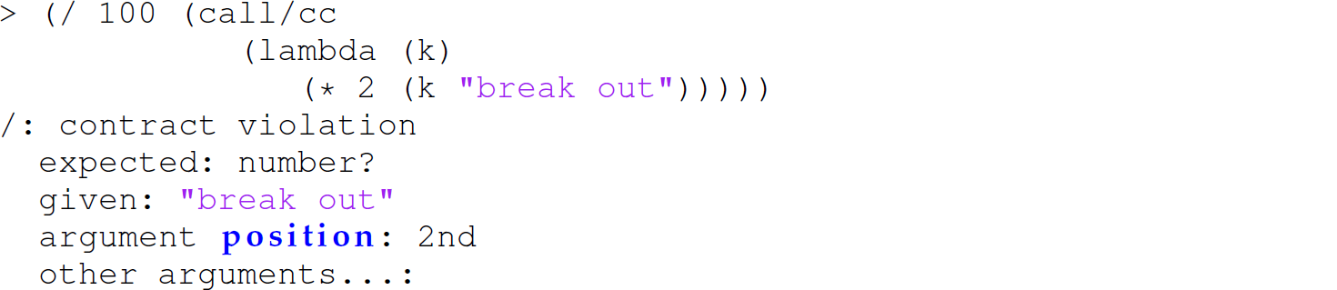 A set of eight code lines with the continuation becoming the operand to the pending division operator.