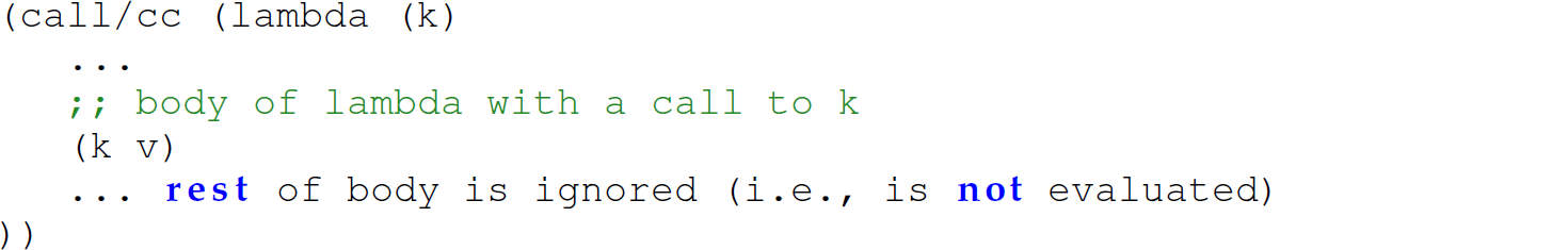 A set of six code lines with the body of the function passed to call forward slash c c.