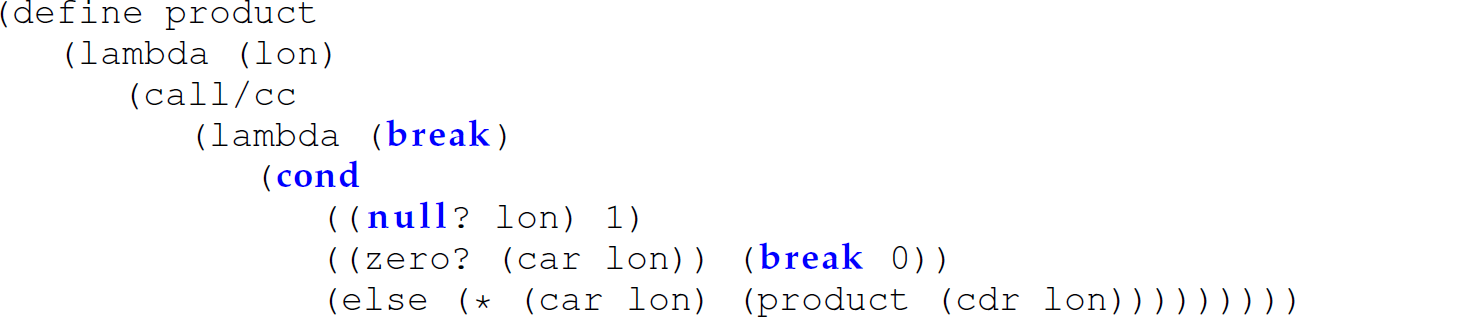 A set of eight code lines with the definition of the function product.