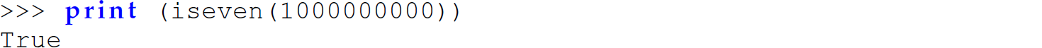 A set of two code lines in which tail calls that execute without a stack are written.