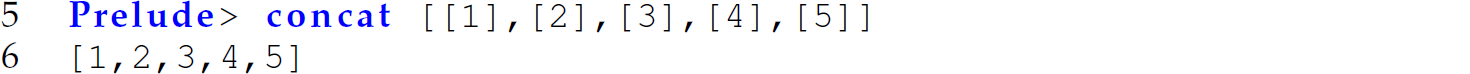 A set of two code lines that is an invocation of c o n c a t.