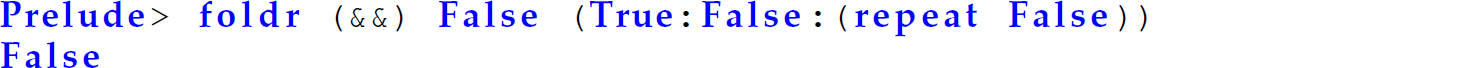 A set of two code lines with the invocation of fold r.