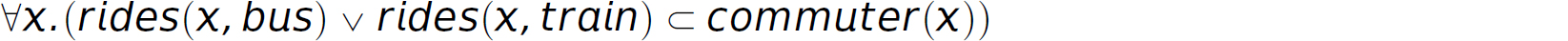 An expression of commuter in predicate calculus.