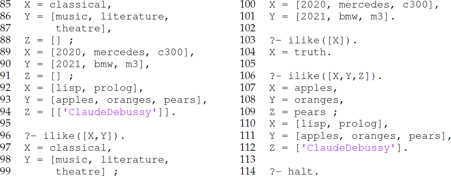 Continuation of the code that is a transcript of an interactive session with a database, consisting of 30 lines.