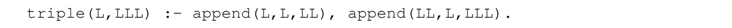 A code line in Prolog with the triple predicate.