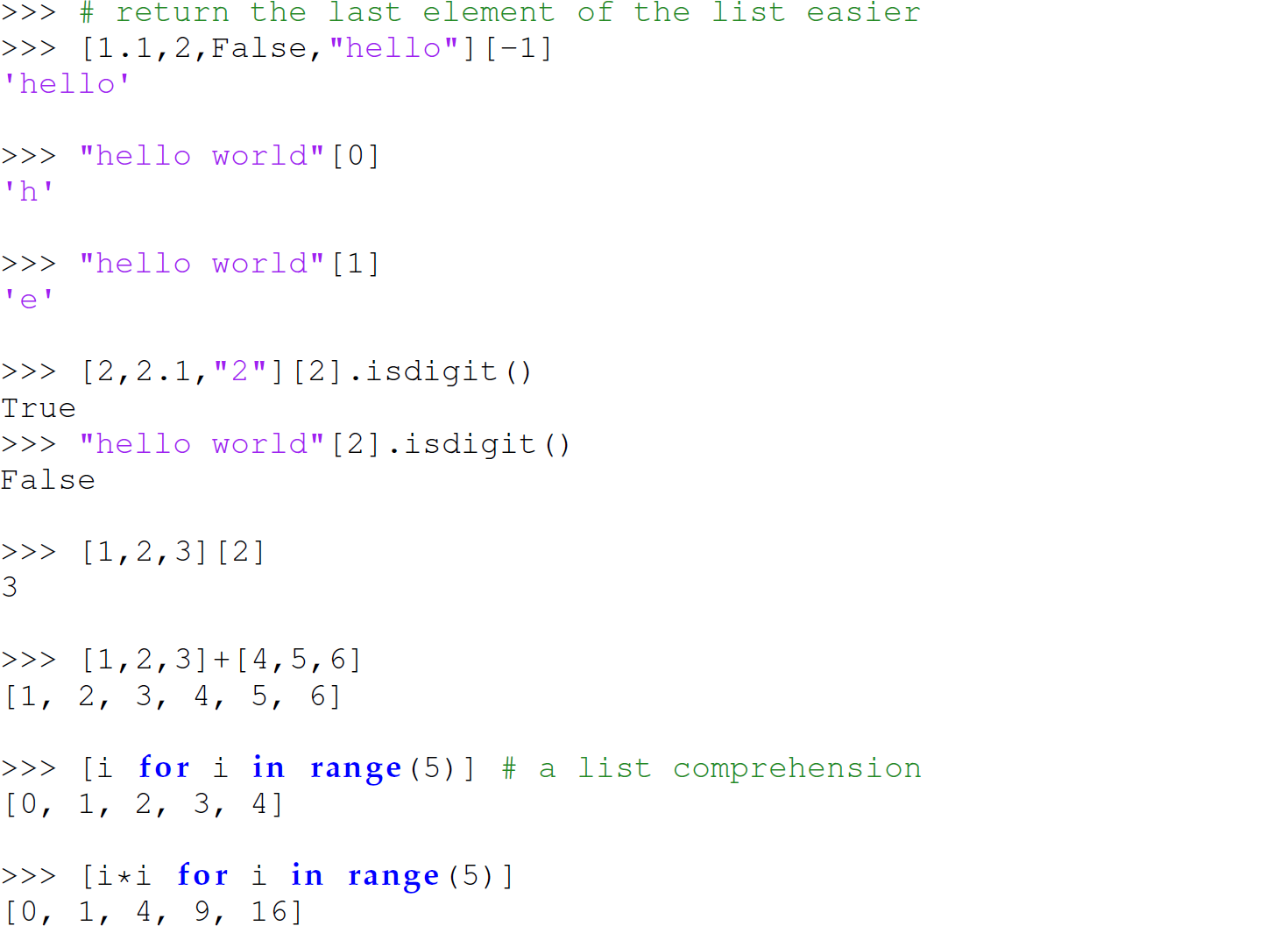 Continuation of the code in Python consisting of a list with 19 lines.