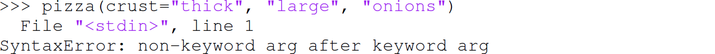 Continuation of the code in Python with a mixture of positional and named keyword arguments consisting of three lines.