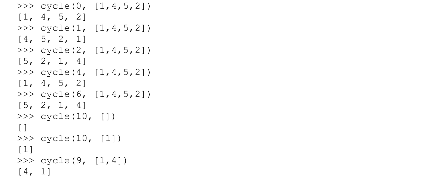 A set of 16 code lines in Python with the cycle function.