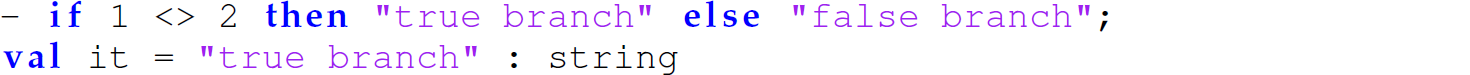 A set of two code lines in M L with if-then-else expressions.