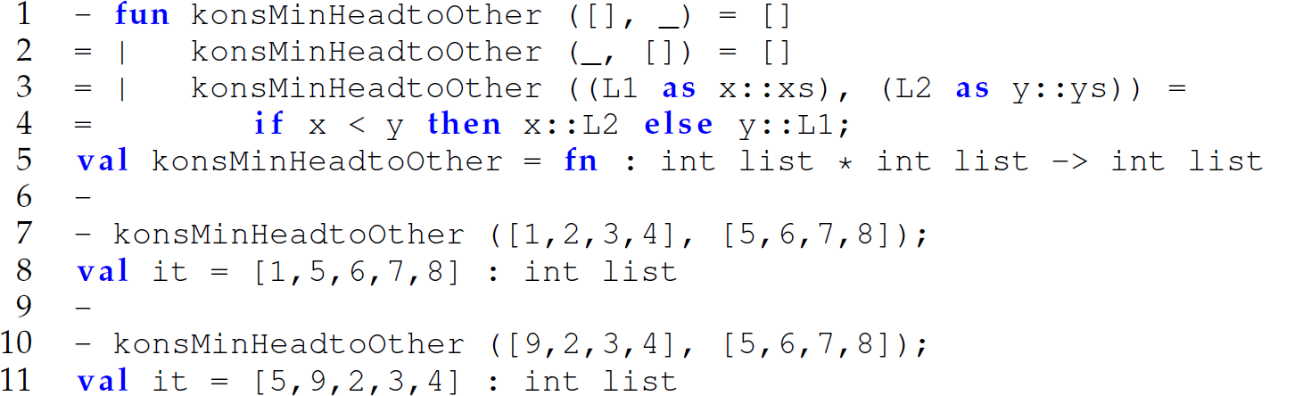 A set of 11 code lines in M L that uses as between a decomposed parameter and an undecomposed parameter.