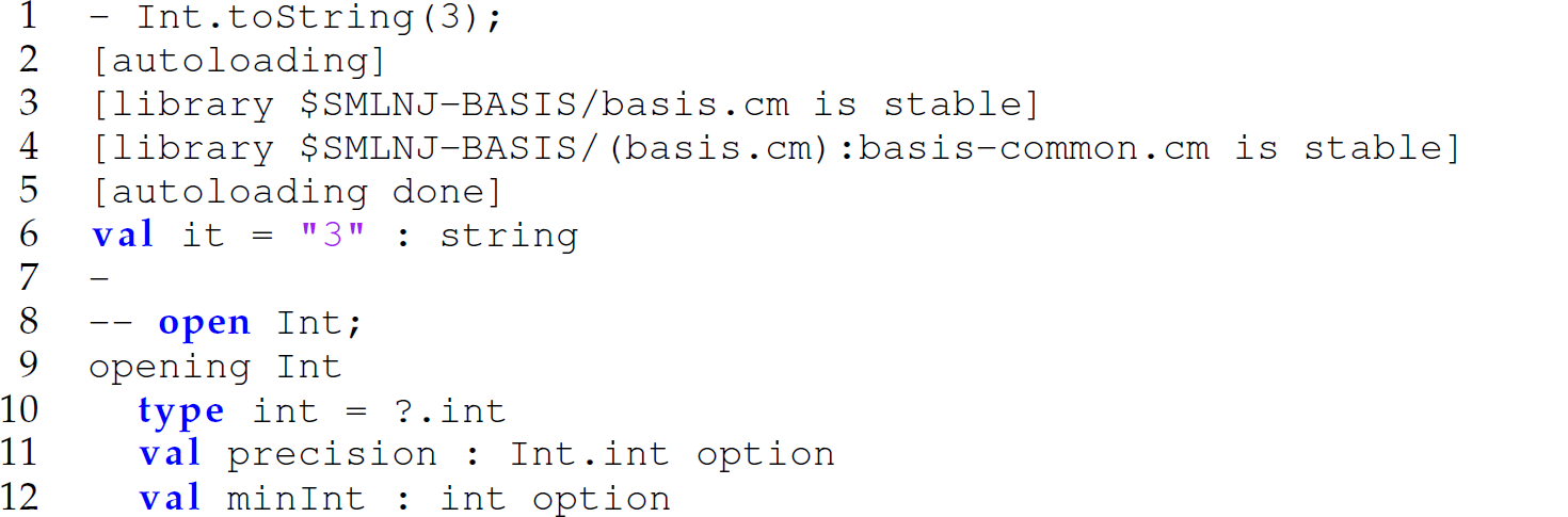 A set of 12 code lines in M L for invoking a function by two ways.