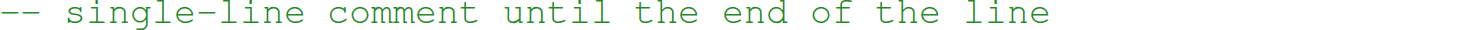 A single line comment in Haskell.