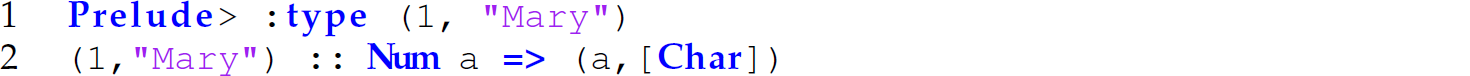 A set of two code lines in Haskell for making elements of a pair accessible with different functions.