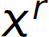 An expression: Uppercase X leads to gamma.