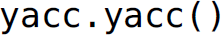 y a c c period y a c c, left parenthesis, right parenthesis.