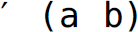 Prime, left parenthesis, a b, right parenthesis.