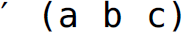 Prime, left parenthesis, a b c, right parenthesis.