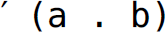 Prime, left parenthesis, a period b, right parenthesis.