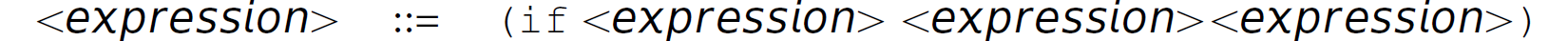 A line of grammar for specifying if construct.