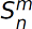 Captial S with Superscript of m and Subscript on n