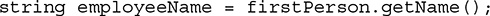 self dot name equals new Name semicolon. 
