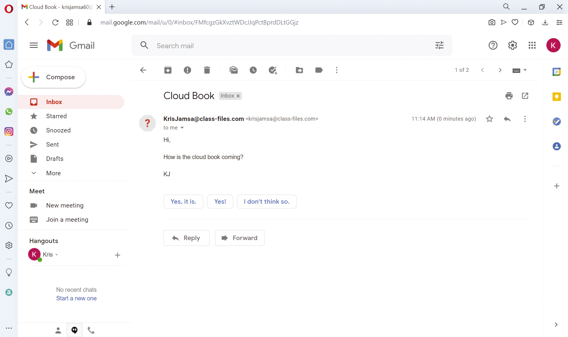 A screenshot on the left shows desktop version of Google Gmail and that on the right shows Gmail on an iPhone screen.
