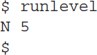 Line 1: dollar space run level. Line 2: N space 5. Line 3: dollar.