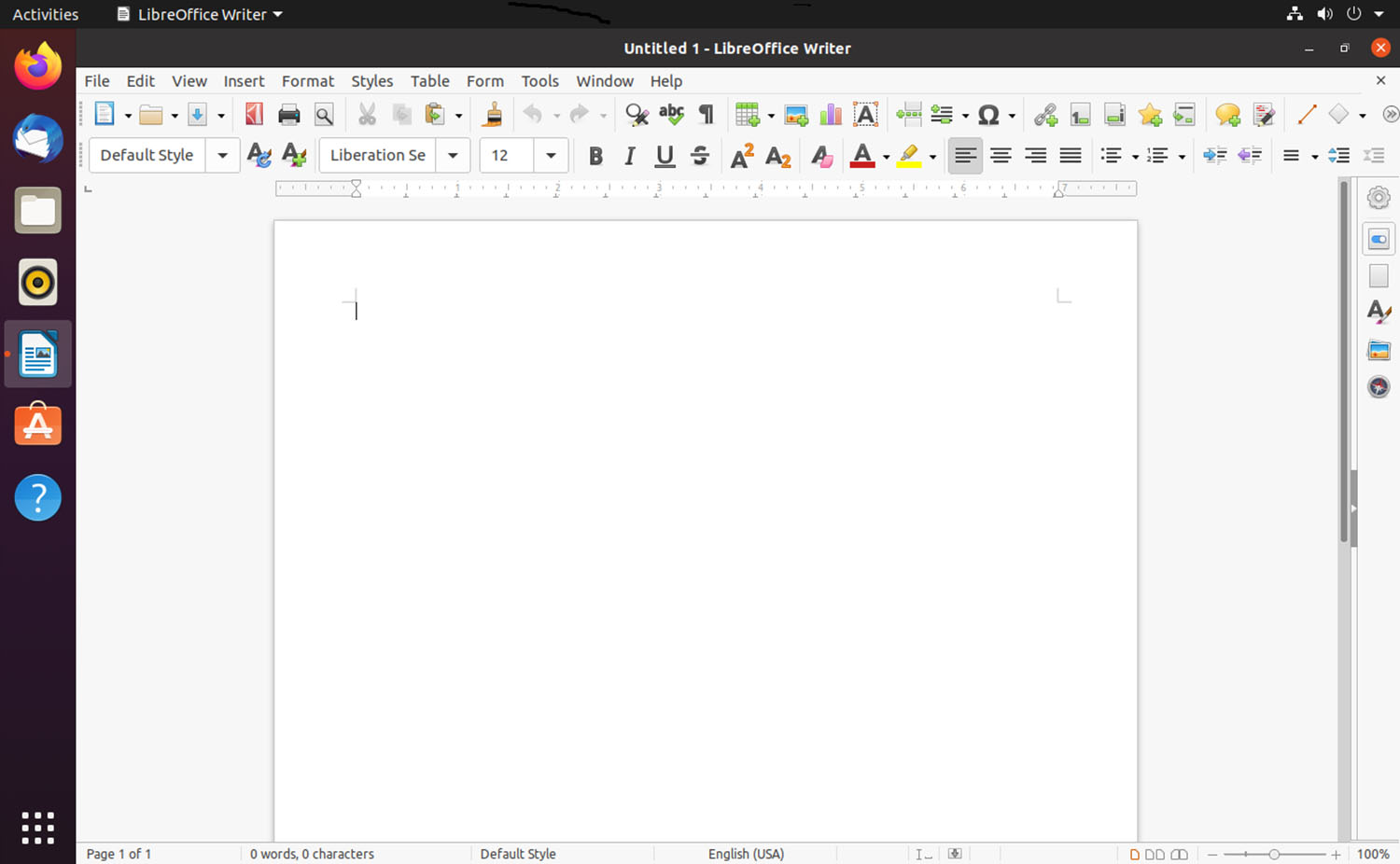 A screenshot shows the LibreOffice Writer program in Ubuntu.