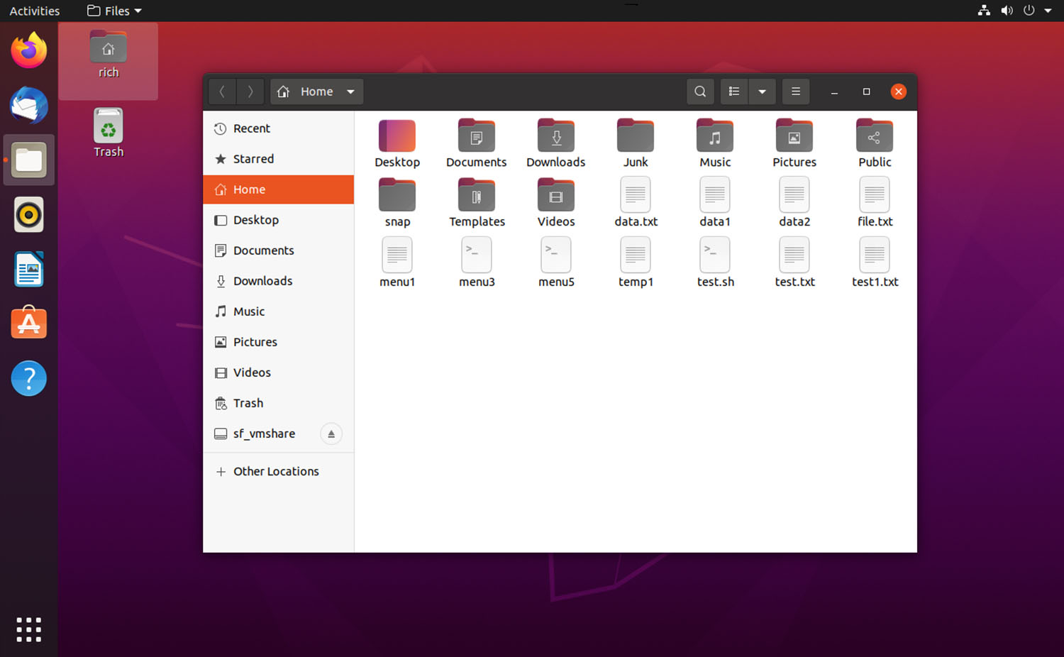 A screenshot shows the Files file manager in Ubuntu.