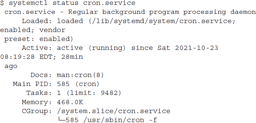 An output shows the usage of the system c t l commands.