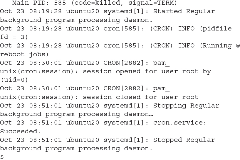 An output shows the usage of the system c t l commands.