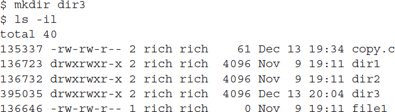 An output shows the usage of the m k d i r and l s hyphen i l commands.