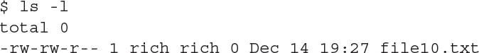 An output shows information about several files using the r m and l s commands.