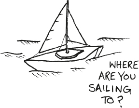A sketch shows a boat, and the caption reads “Where are you sailing to?”