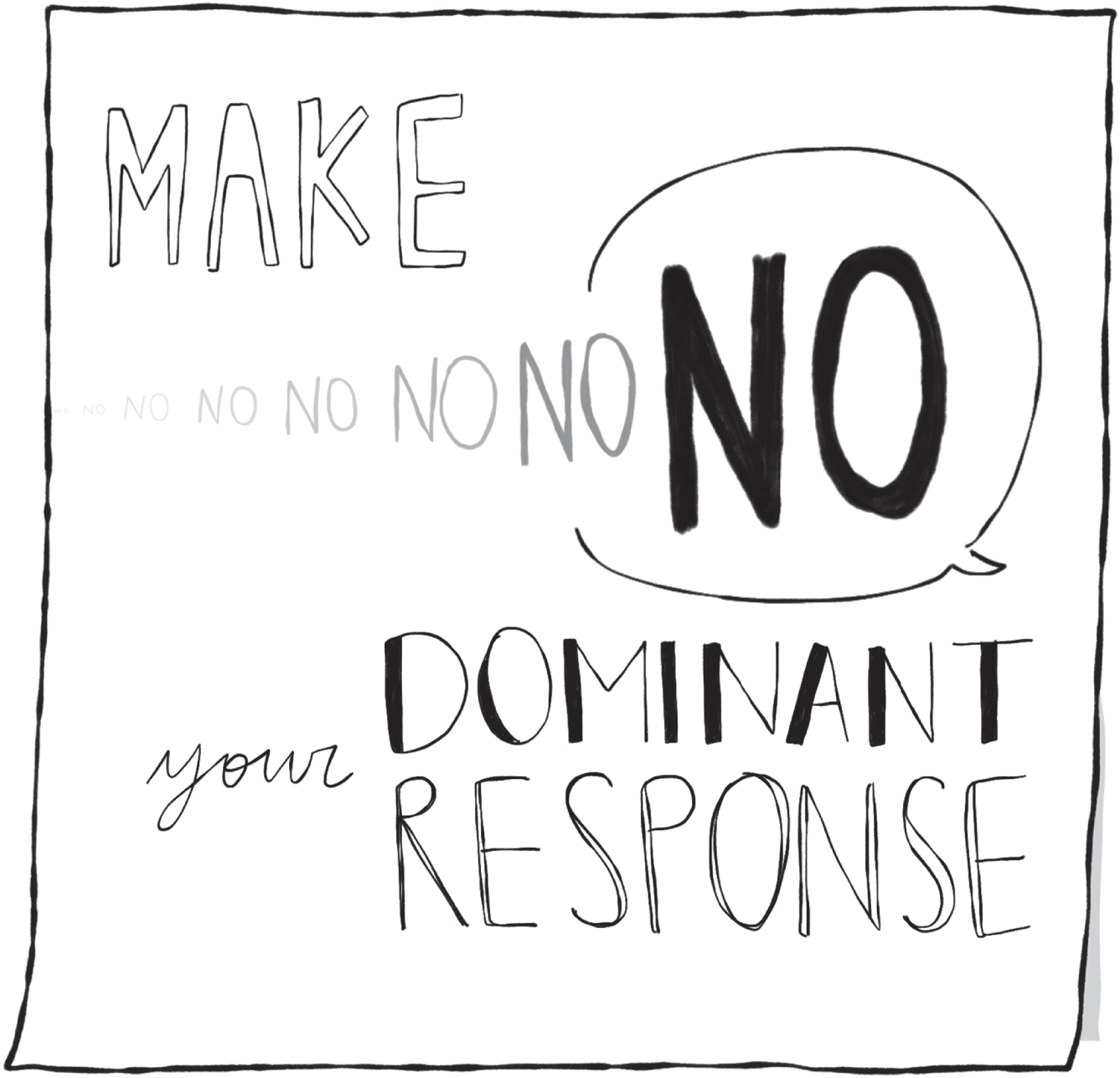 Text reads, Make No No Dominant Response.