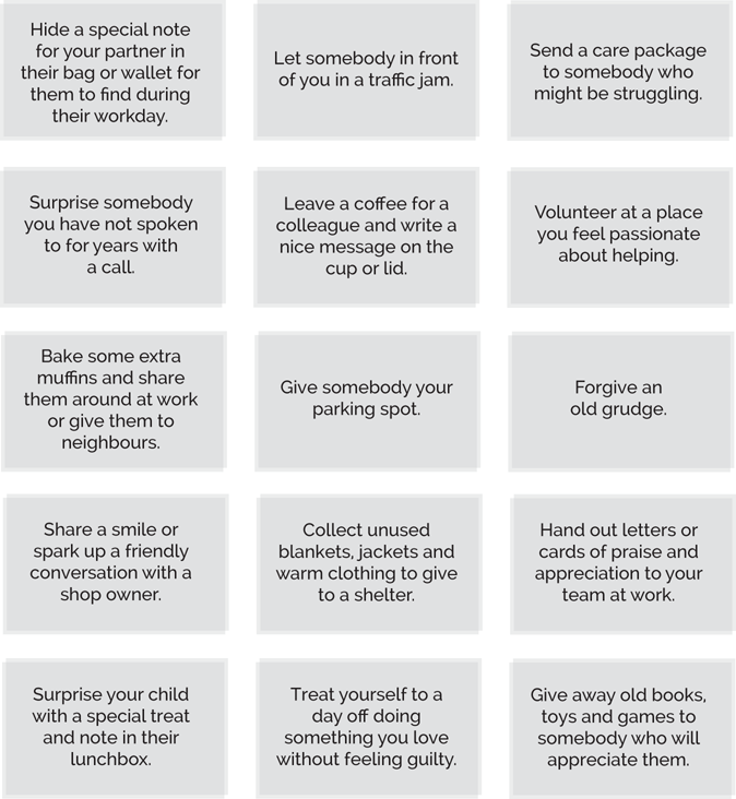 Schematic illustration of the random acts of kindness.