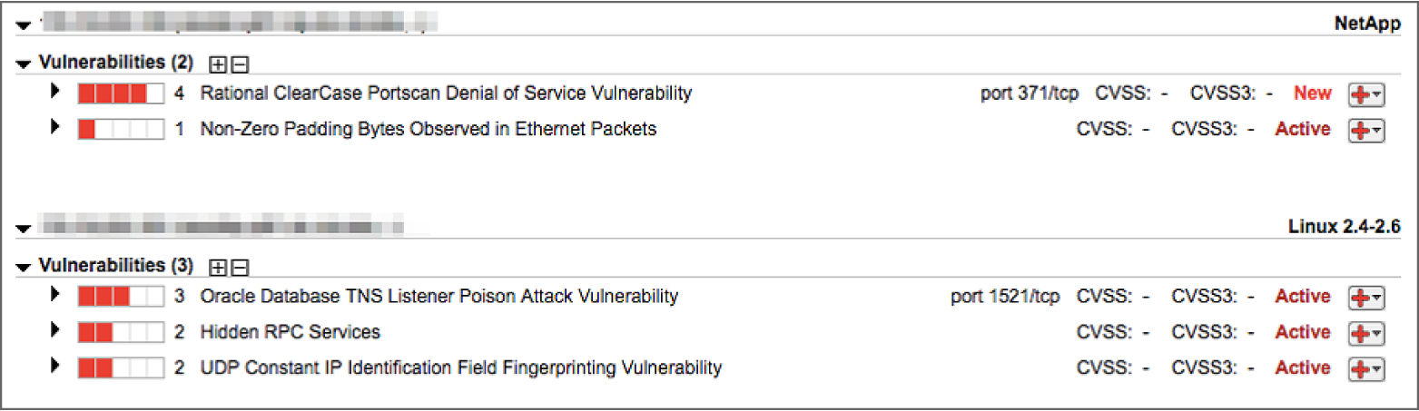 A window page depicts the data on vulnerabilities.