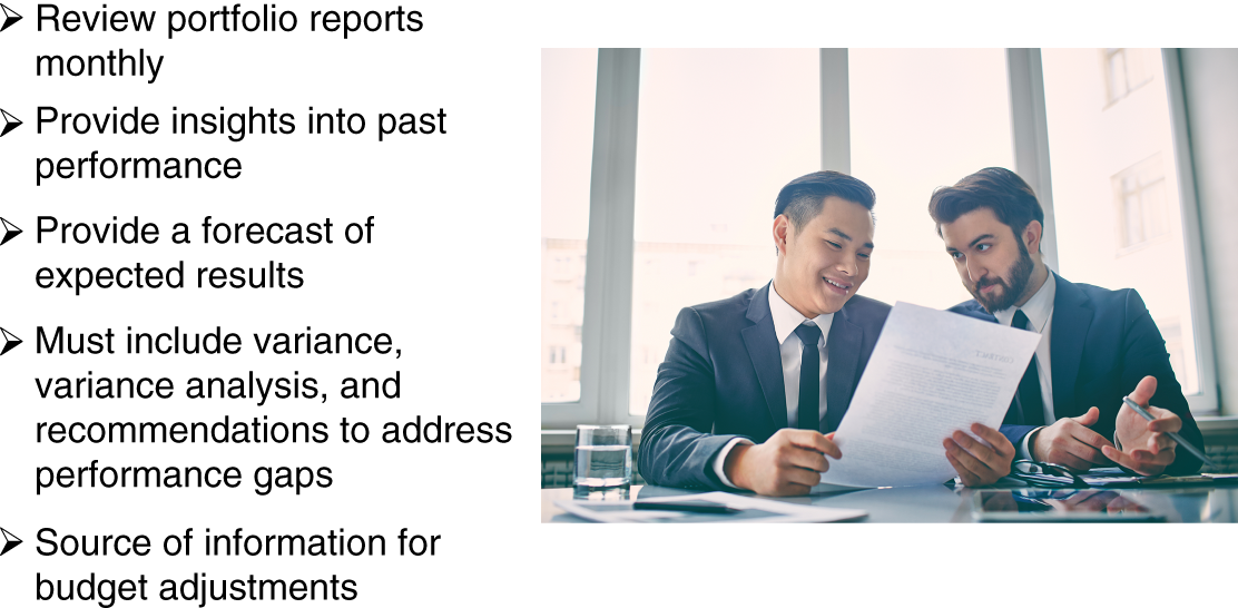 Schematic illustration of establish portfolio management reporting.