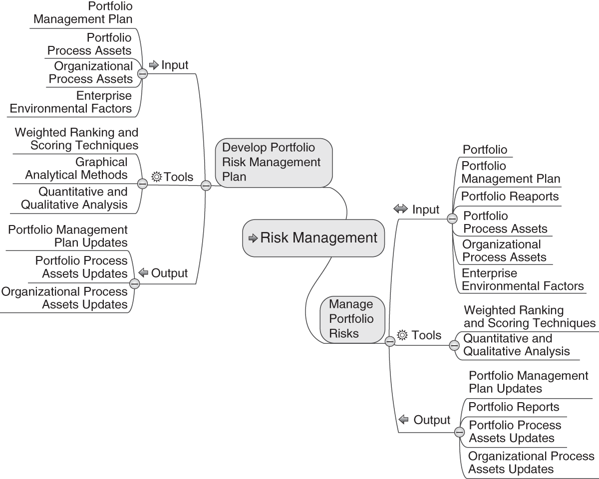 Schematic illustration of risk management mind map.