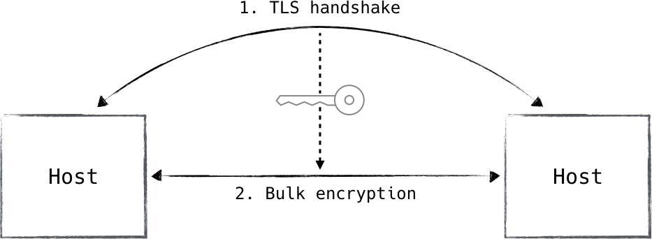 TLS handshake generates a symmetric encryption key for bulk transfer. IPsec uses a similar mechanism.