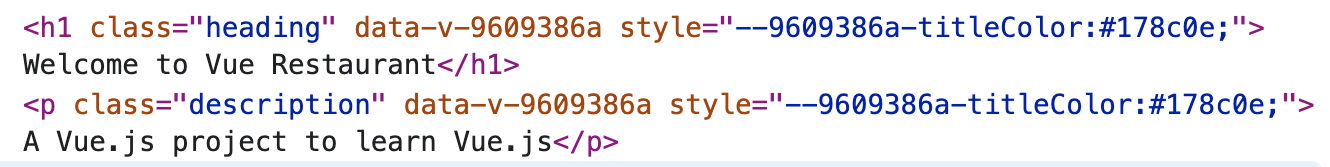 The value of the titleColor data property is now a hashed CSS property in inline style