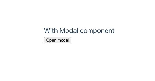 Modal component not visible when hidden