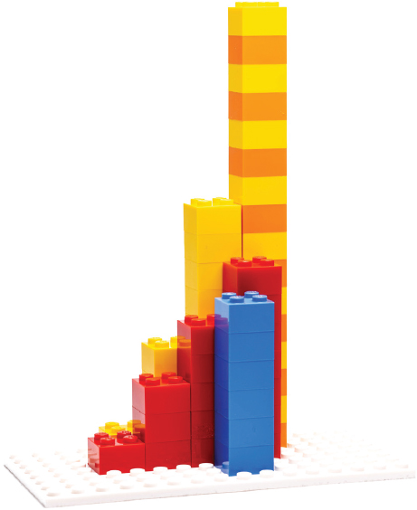 We add all the columns of blue bricks and see that this last sum is still one shorter than the red curve at that point.