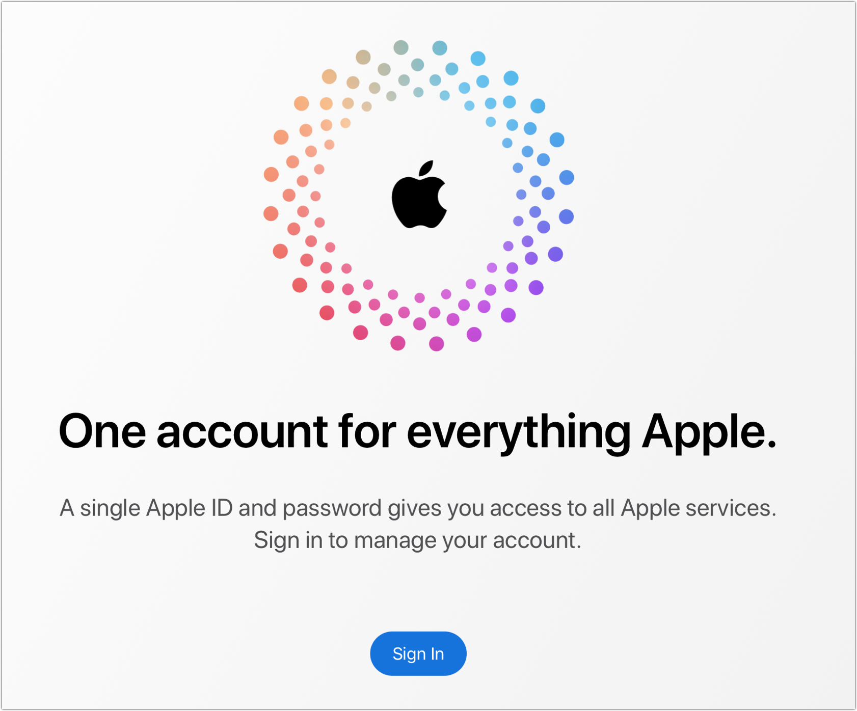 Figure 1: Use the Apple ID website for many account-related modifications and updates.