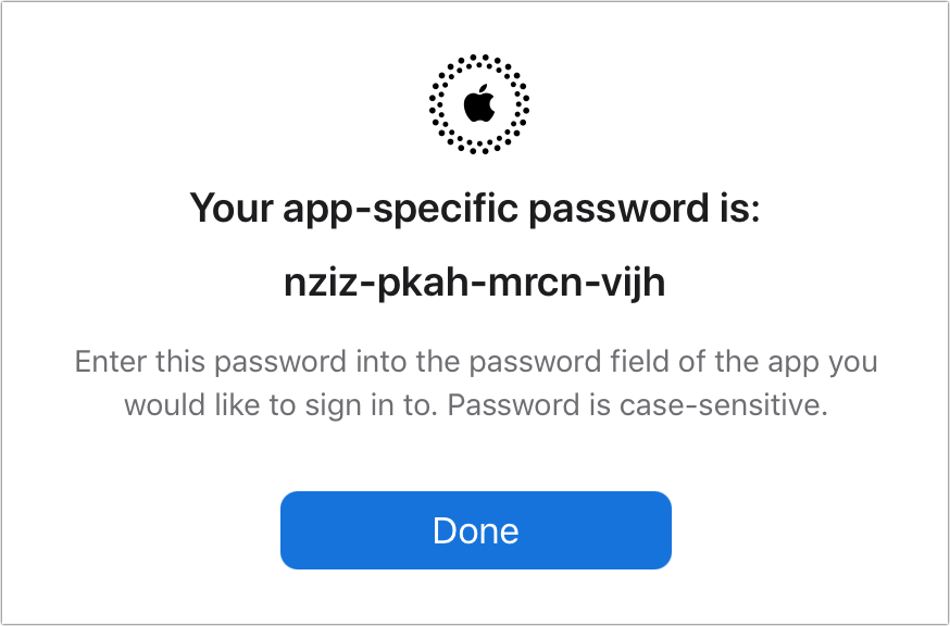 Figure 30: This password appears once. I’ve already revoked it, so even showing it doesn’t risk that you might break into my account. Anyway, I trust you.