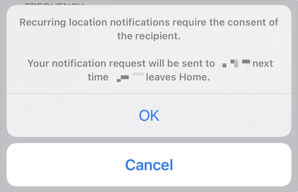 Figure 48: A recurring alert requires notification and consent.