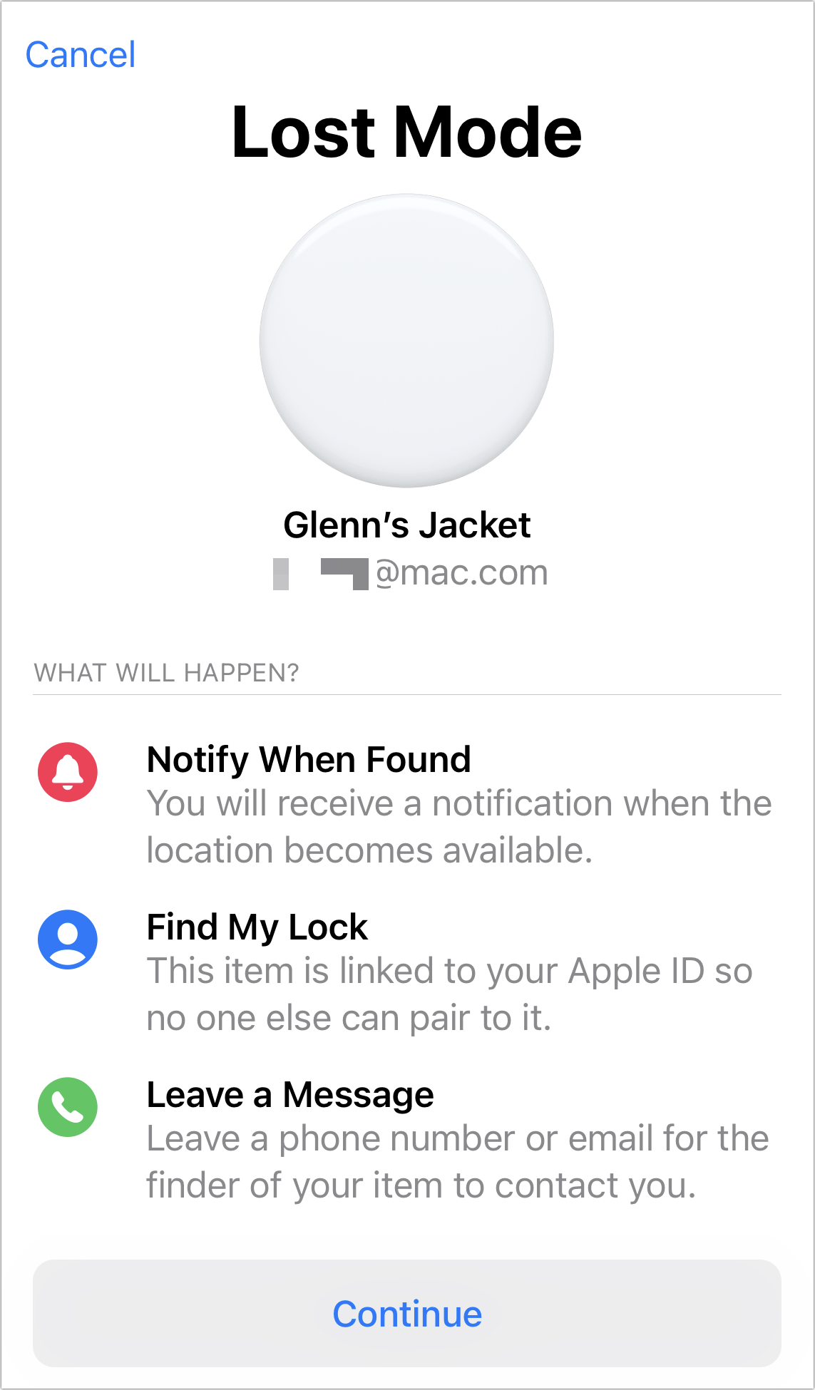 Figure 63: Apple provides perhaps too much information about Lost Mode, but AirTags are new.