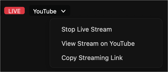 Figure 124: Click the streaming to then choose to stop streaming.